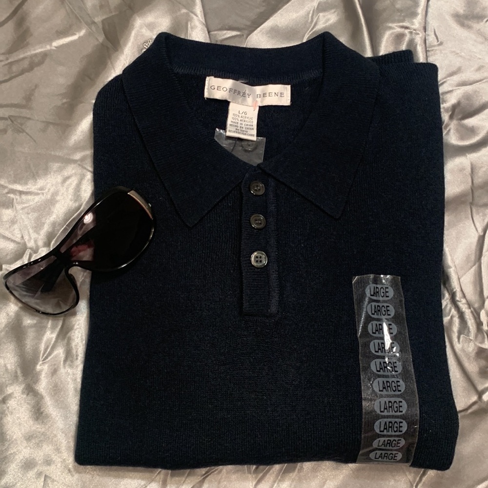 🌹 VINTAGE GEOFFERY BEENE (NWT) • SOFT COZY NAVY BLUE SWEATER